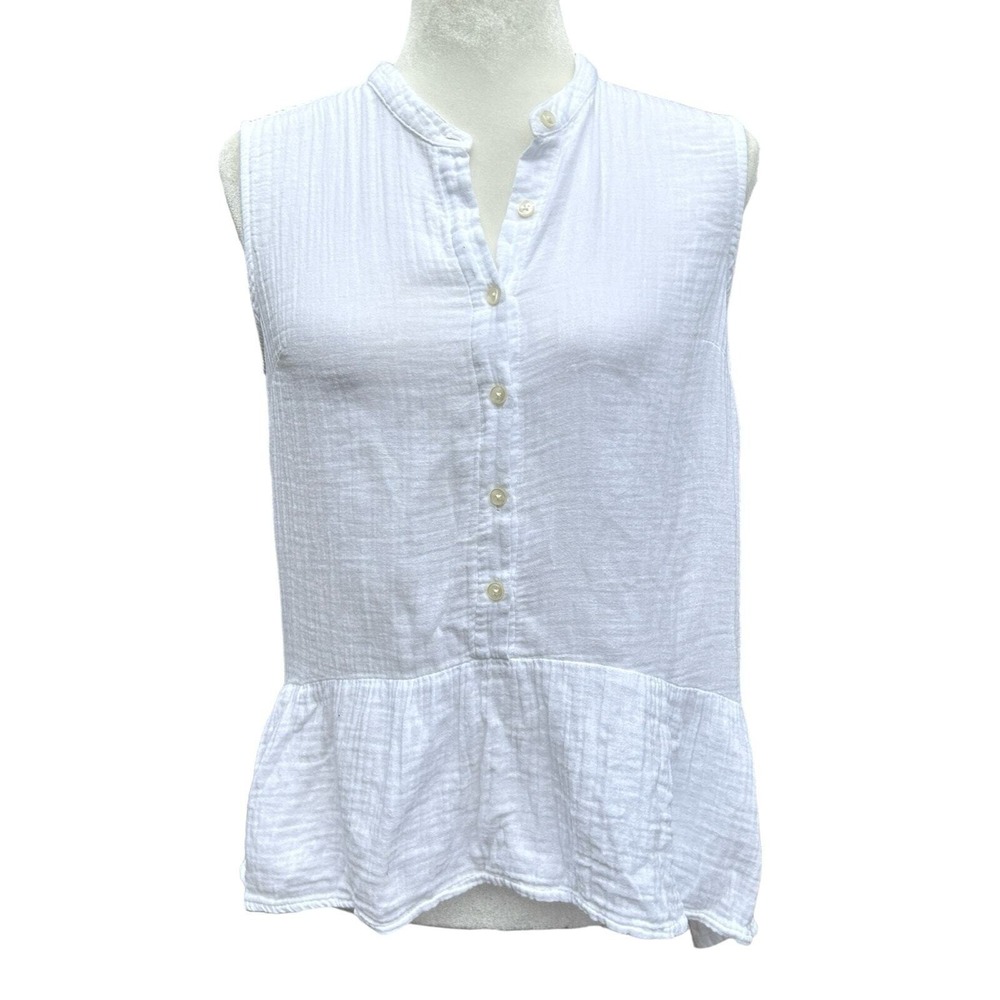 Trovata Birds of Paradis Gauze Tank Top Medium Boho Beachy Coastal Button Luxury